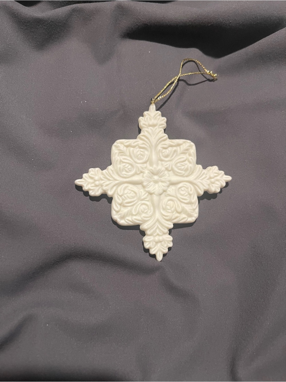 White Decorative Snowflake Hanging Porcelain Ornament - Home Holiday
